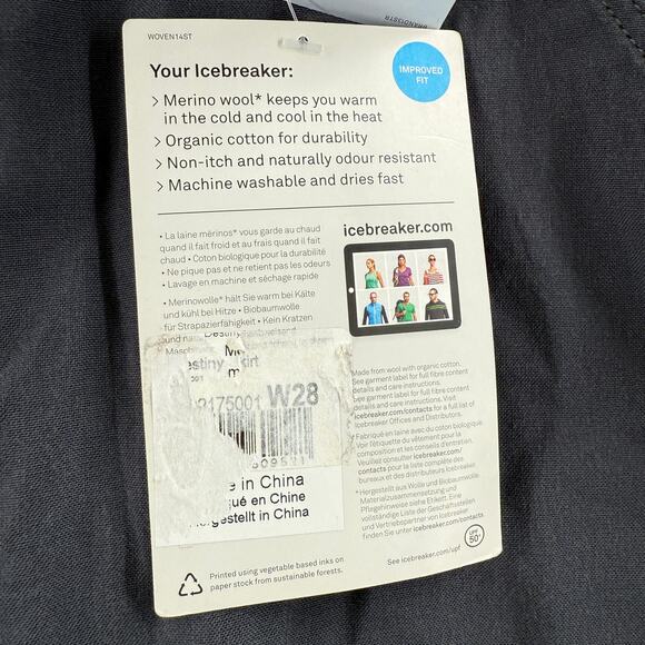 Icebreaker Destiny Skirt Size 28 / 6 Merino Wool Cotton Blend Gray NWT Mini Grey - Picture 6 of 16